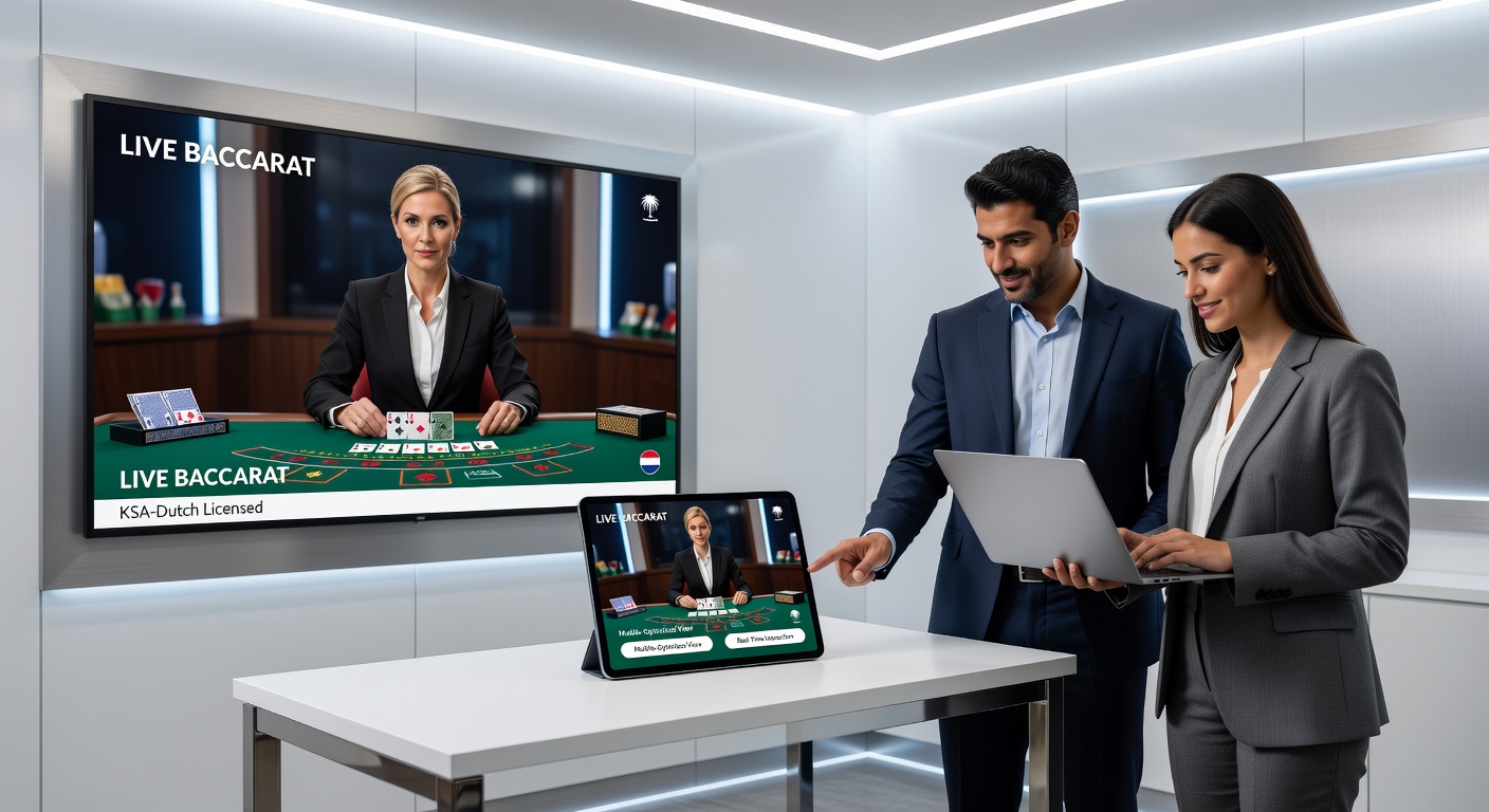 Detailopname van een mobiele live blackjack tafel met touch controls en dealer in een KSA-gereguleerd casino