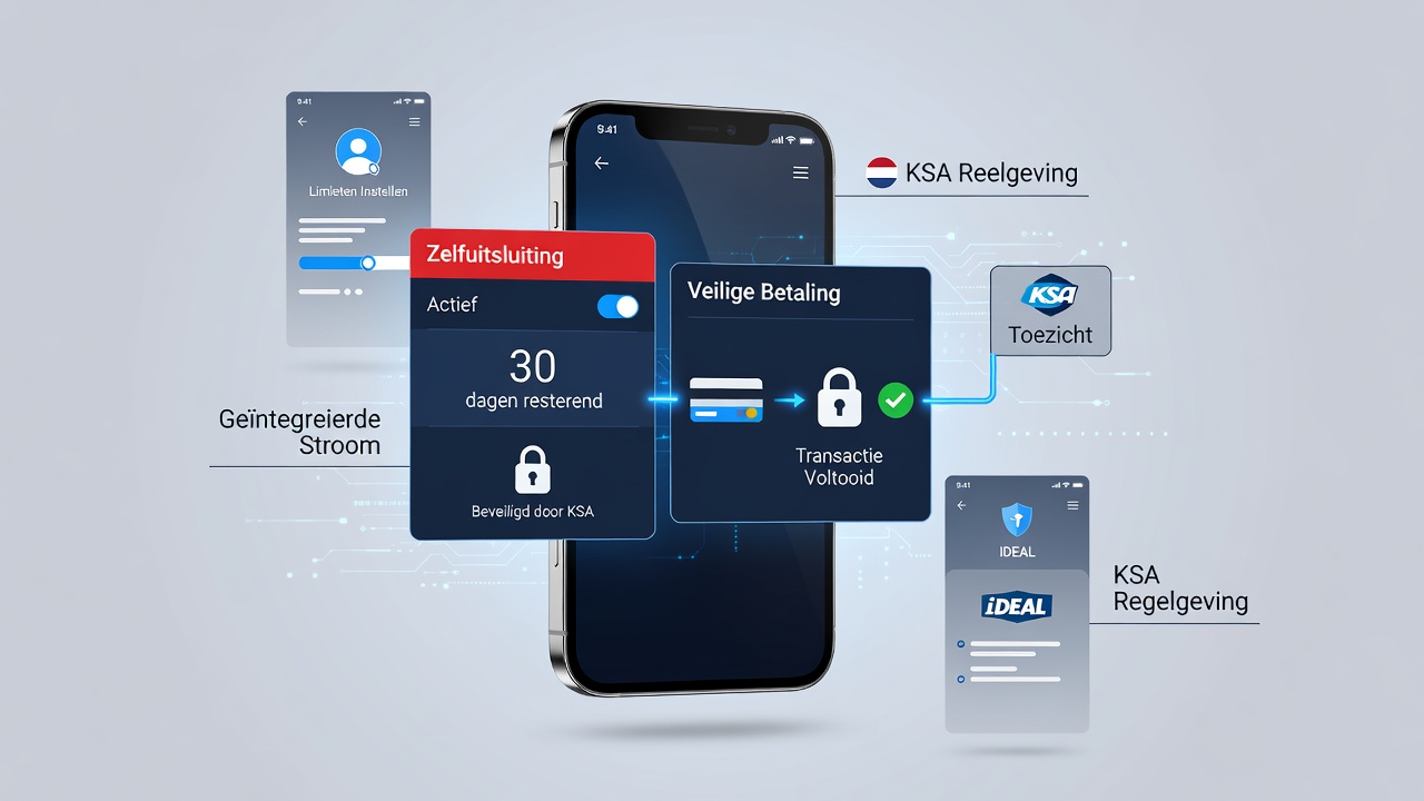 Nederlandse mobiele gokapp met geïntegreerde zelfuitsluiting en betalingscontroles onder KSA-regels