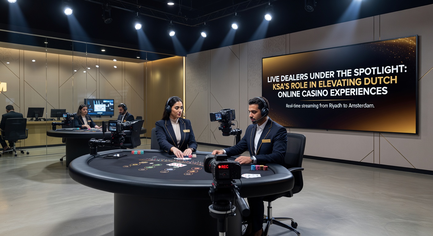 Een live dealer leidt een blackjack-tafel in een Nederlands gelicentieerd online casino, met spelers die via HD-streams meespelen
