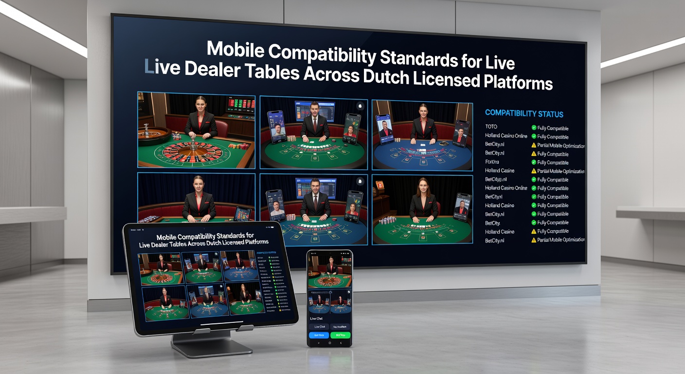 Mobiele interface van een live dealer tafel met gestroomlijnde bedieningselementen op een tablet