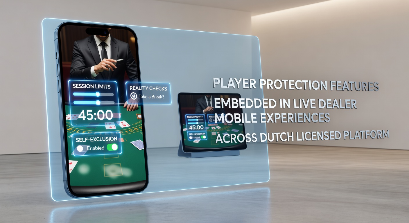 Speler die gebruikmaakt van zelfuitsluitingsopties tijdens een live dealer sessie op mobiel