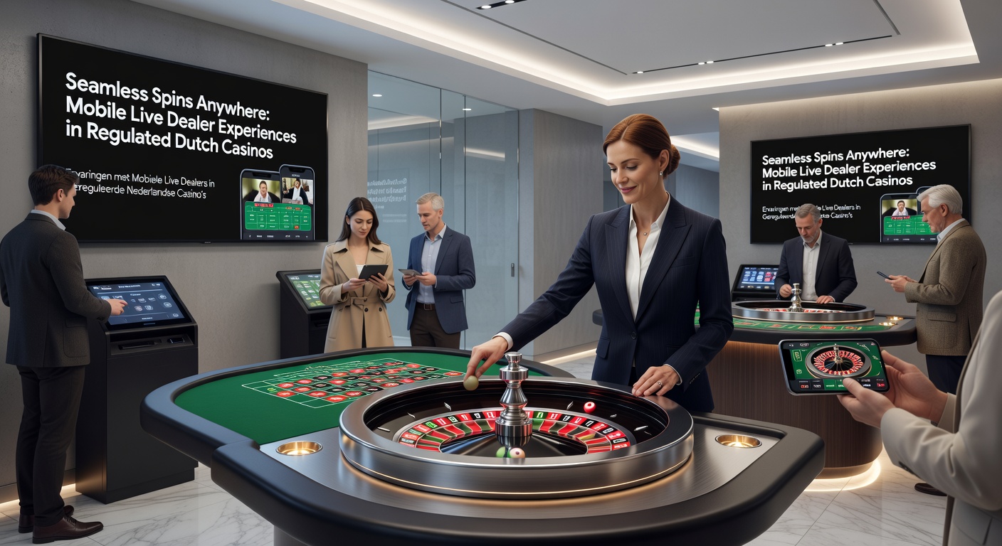 Live dealer roulette tafel op een tablet scherm, met Nederlandse vlag en mobiele interface elementen zoals chat en inzetknoppen