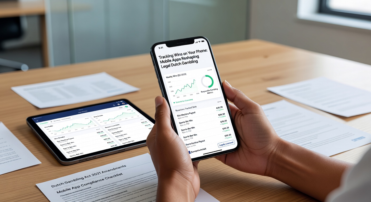 Grafiek op mobiel scherm met winstrends en limietwaarschuwingen in een Nederlandse gokapp