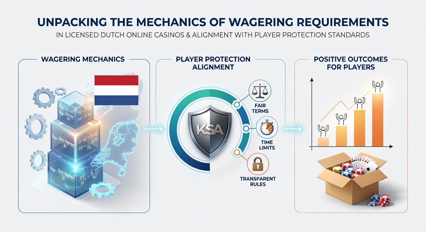 Illustratie van omzeteisen en bonusstructuren in Nederlandse online casino's met focus op KSA-regels